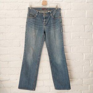 Vintage EDDIE BAUER Jeans Womens 4 Relaxed Fit Straight Leg Mid Rise Blue Faded,